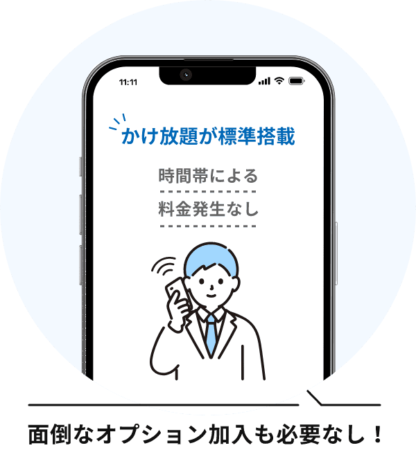 特徴05：すべてのプランでかけ放題付きで、通話時間を気にしないでOK